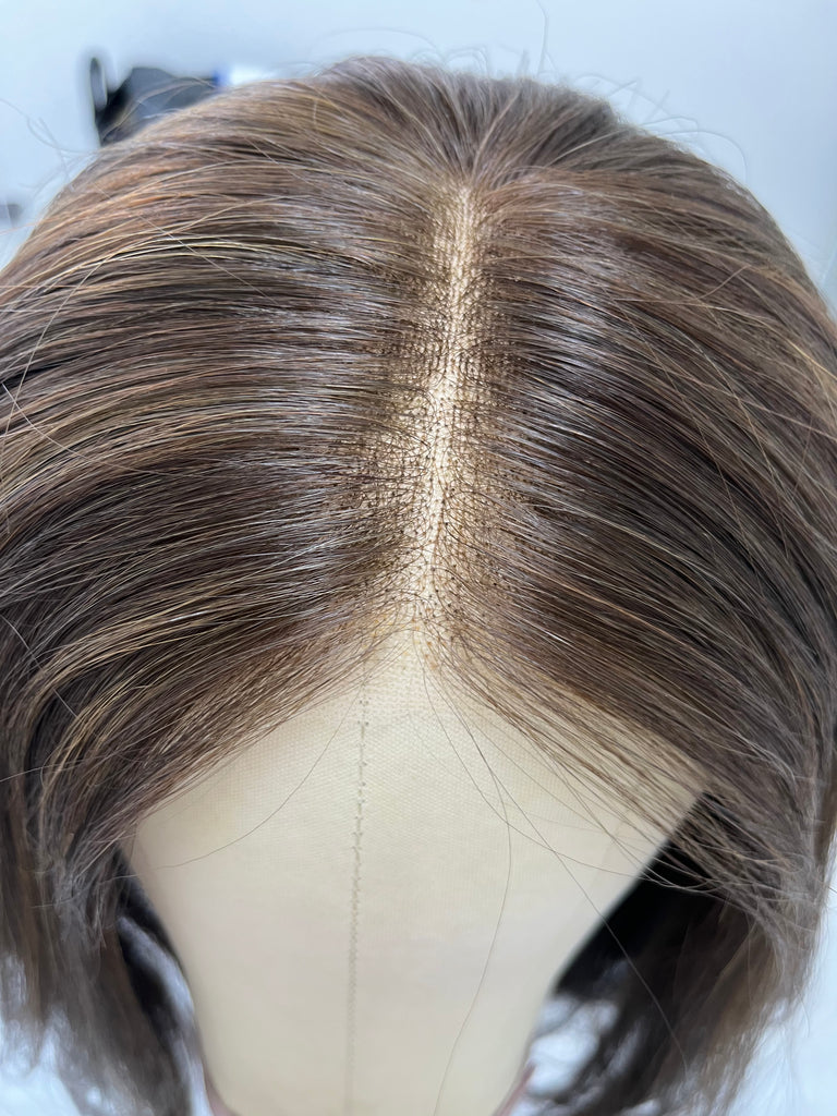 lace top human hair wig - brunette human hair wig - lace top wigs for women - breathable human hair wigs - affordable natural hair wigs - full coverage human hair wigs 