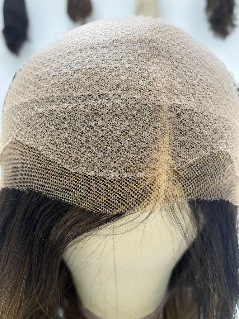 lace top human hair wig - brunette human hair wig - lace top wigs for women - breathable human hair wigs - affordable natural hair wigs - full coverage human hair wigs