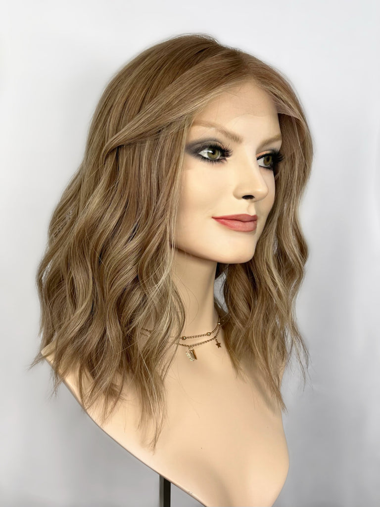 Highline Lace Top Wig, "Dark Blonde with Custom Root" (R1627) - Silk or Lace