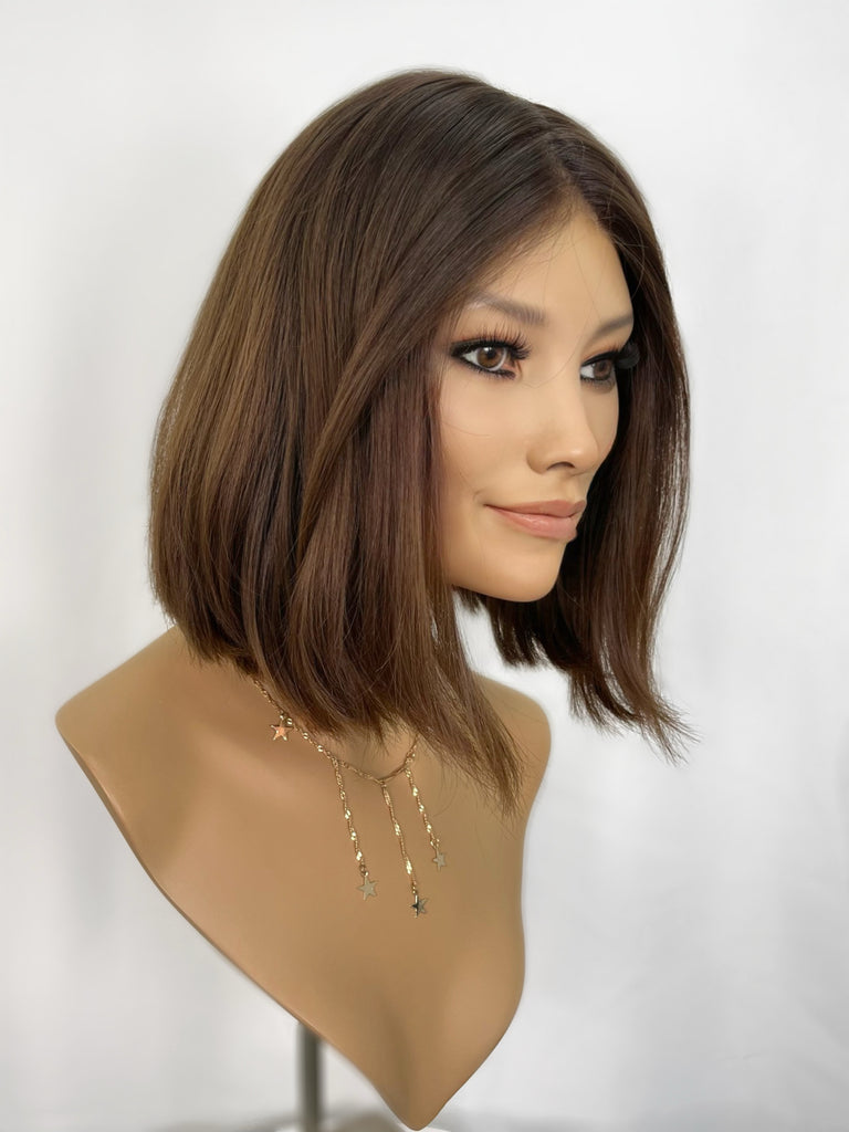 Hair Envy Lace Top Wig, "Dimensional Warm Brown" (R1604) - Silk or Lace