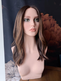 Wigs By Tiffani Lace Top Wig - Bebe Medium Brown with Caramel Highlights - D633