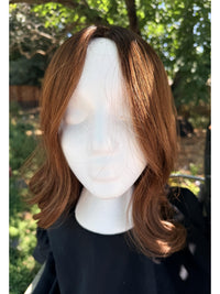 Lusta Hair HTS Silk Top Hair Topper - Rooted Warm Auburn Brunette - D693
