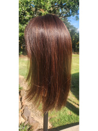 Lusta Hair Silk Top Topper - Dark Brown with Auburn Highlights - D638