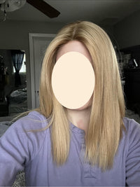 Lusta Hair Silk Top, Lace Front Wig - Golden Blonde With Root Shadow - D701