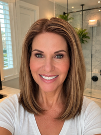 Stacked Hair Lace Top Wig - Mila Brunette with Highlights - D681